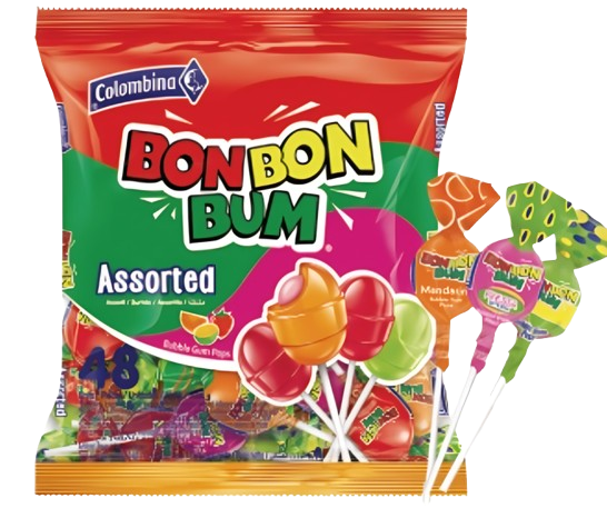 COLOMBINA BON BON BUM ASSORTED 48ct