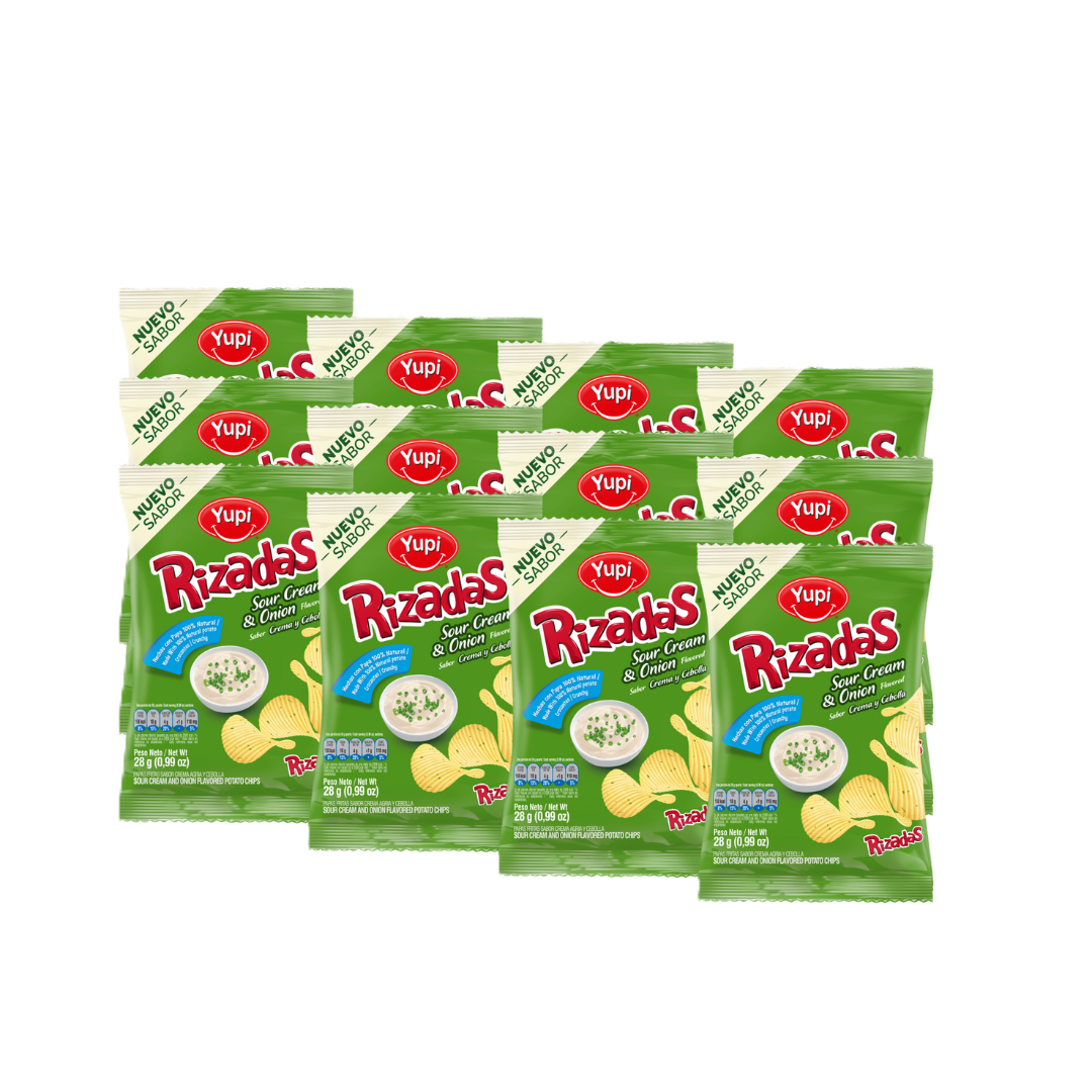 YUPI RIZADAS SOUR CREAM AND ONIONS X12