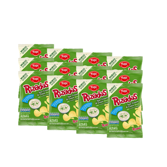 YUPI RIZADAS SOUR CREAM AND ONIONS X12