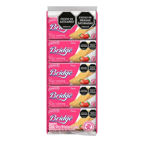 COLOMBINA BRIDGE STRAWBERRY 30g - Pack 10