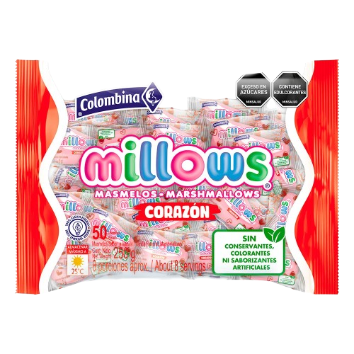 COLOMBINA MILLOWS CORAZON 50 ct