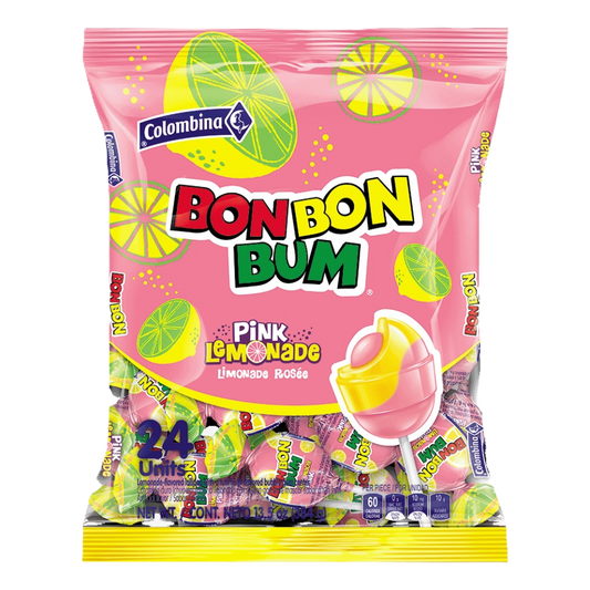 COLOMBINA BON BON BUM PINK LEMONADE 24ct
